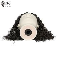 Tête de mannequin pour femmes, cheveux humains bouclés, pour la formation en coupe, tressage, coiffage et modélisation - Cheveux naturels