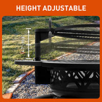 Brasero rond en métal de 30 pouces pour bois avec écran anti-étincelles et couvercle de pioche, barbecue 2-en-1 pour patio extérieur, jardin, camping