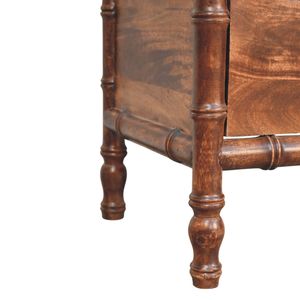 Comodino con Struttura in Legno Massello di Bambù e 2 Cassetti, Colore Marrone Mandorla Arrostita - Product Image 5