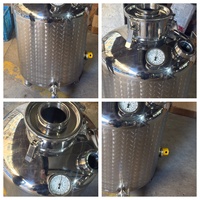 Cuve de Fermentation Sanitaire en Acier Inoxydable 304/316 de 100L avec Thermomètre et Vanne de Vidange Tri-Clamp, Garantie 2 Ans pour la Brassage Artisanal