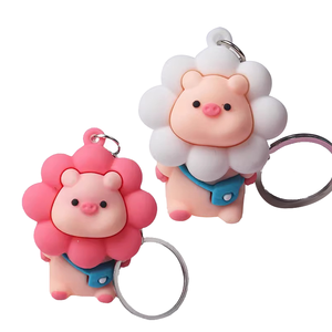 Wholesale Custom Promotional Cute Cartoon Keychain 3D Soft PVC Rubber Key Holder for Gifts