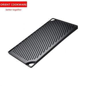 Plancha de Hierro Fundido Pre-Sazonada <span class=keywords><strong>para</strong></span> Estufa de Gas, Horno, Rectangular, de <span class=keywords><strong>Doble</strong></span> Cara, <span class=keywords><strong>para</strong></span> Camping, Asar y Grill - Product Image 3