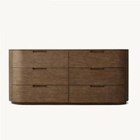 Commode à tiroirs en bois massif de style américain, meuble de rangement pour chambre à coucher, organisateur de tiroirs, armoire à six tiroirs vintage française pour salon