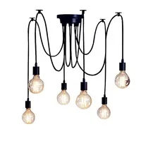 360 Degree Illumination E27 Retro Pendent Lamp mit 2m Wire Shade Ajustable DIY Ceiling Spider industriellen stil