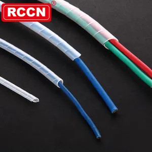 RCCN أشرطة لولبية ملونة شفافة KS-12W لفافة كابلات لولبية شريط لولبي لحماية الأسلاك