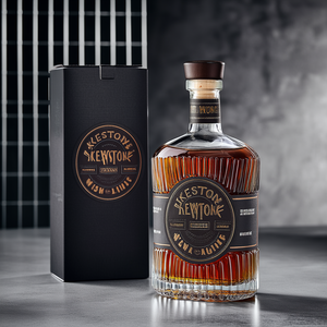 Bouteilles en verre cristal blanc carrées de 750 ml de la marque Keystone, bouchon à couronne, impression sérigraphique, emballage de haute qualité, whisky, liqueur - Product Image 2