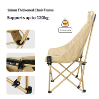 Chaise pliante d'extérieur à dossier haut, structure en acier robuste, tissu 600D résistant aux intempéries, pour la plage, le camping, la pêche, les voyages
