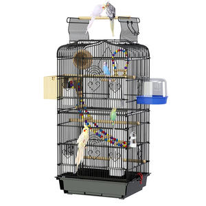 Vente en gros d'usine Cadre en métal Cage à oiseaux blanche/noire Cage à oiseaux perroquet avec bon paysage - Product Image 4
