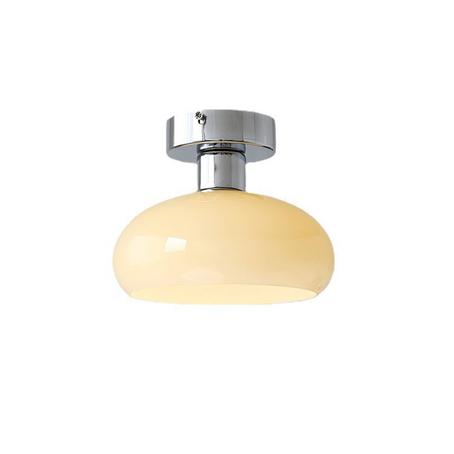Online Wholesale INS Style Semi Flush Mount Glass LED Ceiling Light French Cream Style 3CCT Changeable Ceiling Light for Bedroom