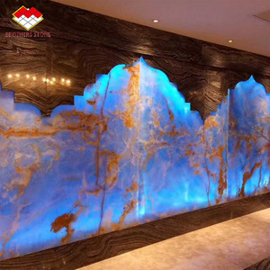 Modernas y Extravagantes Baldosas Grandes de Ónix Azul con Retroiluminación, Pulimentadas, Translúcidas, Naturales, con Diseño de <span class=keywords><strong>Libro</strong></span>, Impermeables, para Paredes Retroiluminadas - Product Image 2