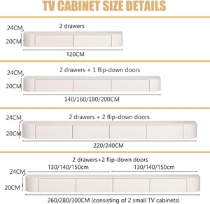 Meuble TV flottant mural pour téléviseurs de 60 à 65 pouces, console multimédia moderne pour salon, meuble de rangement, MOQ 100 - Product Image 4