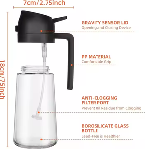 Alta calidad personalizada 2 en 1 reutilizable precio de fábrica botella de <span class=keywords><strong>Spray</strong></span> de oliva en Stock botella de aceite de <span class=keywords><strong>Spray</strong></span> de vidrio rociador - Product Image 3