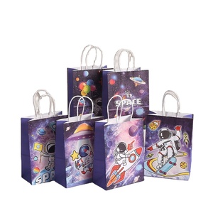 Sacchetti Regalo a Tema Pianeti con Manici, Sacchetti in Carta Kraft per Feste di Compleanno, Decorazioni per Feste per Bambini - Product Image 1
