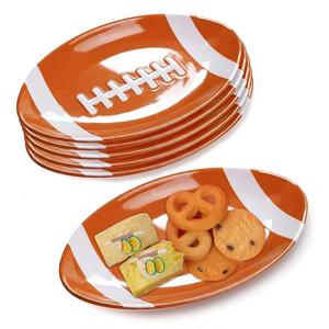 Plateau de service en mélamine en forme de ballon de football, assiettes de service réutilisables pour les fêtes, pour les collations, les biscuits, les desserts, passe au lave-vaisselle - Product Image 2