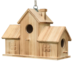Prix de gros, grande nichoir en bois décorative, nichoir suspendu, cadeau pour les amoureux des oiseaux, mangeoire à oiseaux - Product Image 6