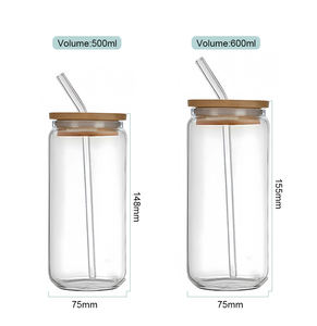Carafe en <span class=keywords><strong>verre</strong></span> réutilisable <span class=keywords><strong>avec</strong></span> couvercle en acier inoxydable et <span class=keywords><strong>paille</strong></span> en <span class=keywords><strong>verre</strong></span>, nouveau couvercle facile à ouvrir, bocal transparent pour boissons (type Coca-Cola) - Product Image 5