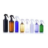 Bouteilles de pulvérisation de brouillard en plastique vides rechargeables 8oz 16oz 500ml 250ml forme ronde avec vaporisateur en plastique Pet