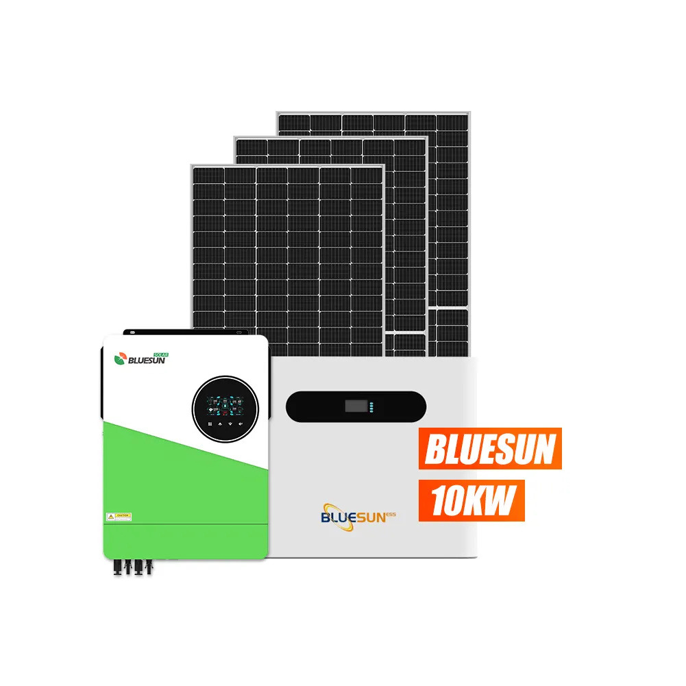 Bluesun ibrido 10kwh 5kv sistema solare prezzo 48V batteria pannello solare e sistema di batteria