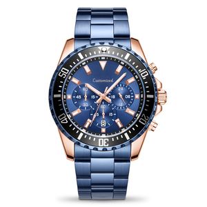 Men's Watch Large Dial Chronograph <b>Calendar</b> Steel Band Business Quartz Watch - Product Image 1