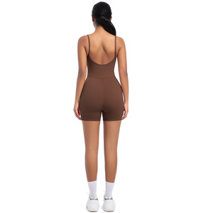 Body de yoga sin costuras y transpirable para mujer, con espalda descubierta y diseño acanalado hasta los muslos, ideal para usar bajo blazers y abrigos. - Product Image 3