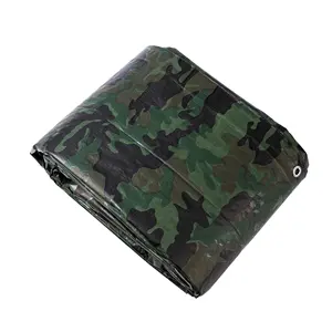Hete Verkopende Brandvertragende Camouflage Poly Zeil 3X3 Camo Pe Zeildoek Met Uv