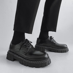 Chaussures Derby noires pour hommes experts pour le printemps automne jeunesse décontracté nouvelle hauteur basse augmentant la fermeture à lacets transfrontalière - Product Image 6