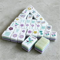 Ensemble de Mahjong Américain de Luxe Personnalisé Pliable Moderne 4 Couches en Acrylique Vert Nacré, Jeu de Casino Familial, Cadeau de Fêtes, En Stock