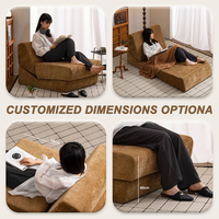 Sofá Cama Modular Plegable, Chaise Longue Individual Convertible con Dimensiones Personalizables para Sala de Estar y Dormitorio