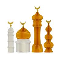 Ensemble de décorations pour l'Aïd Ramadan, ornements islamiques, lanternes en papier 3D biodégradables, magnétiques, légères, écologiques pour la maison