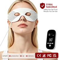 Masque oculaire flexible en silicone à LED pour thérapie par la lumière rouge 630nm 850nm infrarouge, appareil rechargeable pour le soin des yeux, anti-cernes et anti-âge