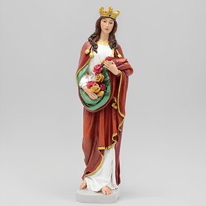 Statue religieuse de Sainte Élisabeth d'Hongrie de 4 pieds, design artistique peint à la main, décoration intérieure, image de foi chrétienne catholique en résine - Product Image 1