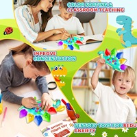 Jouet sensoriel dinosaure à trier par couleur, jouet souple à presser, essentiel pour les voyages en voiture, pour tout-petits, motricité fine, autisme, jouet apaisant anti-stress