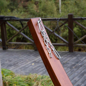 Soporte de hamaca de arco de madera de 12 pies con hamaca Columpio de cuerda de poliéster Caribeño para piscina de jardín al aire libre - Product Image 2