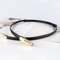 Ceintures en cuir véritable JULUN, fines, à double sangle en cuir, boucle dorée, ceinture élégante pour femmes, accessoire de taille pour tenues habillées