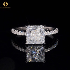 Hot Sale Wedding Princess Cut Ring Moissanite Romantic Ring Gold Plated Wholesale 925 Silver Gift Women Rings - Product Image 1