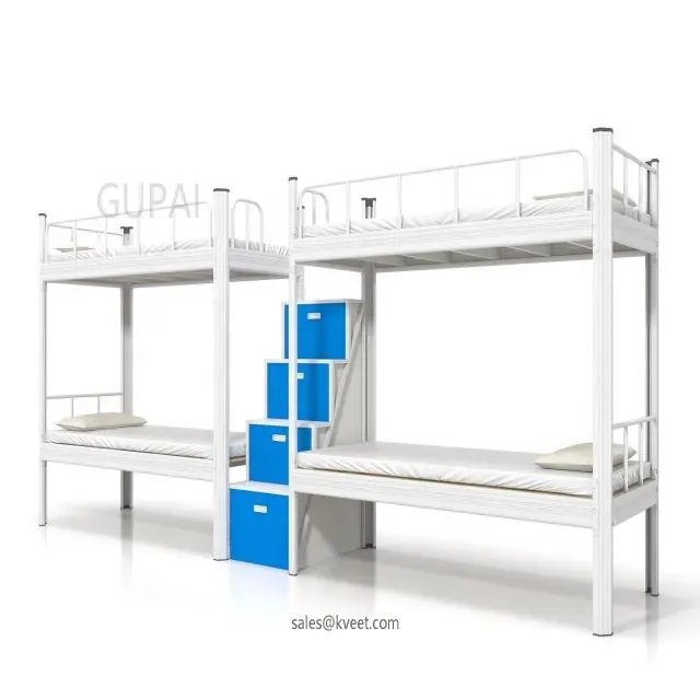 Bunk beds commercial steel bed double decker bed for adults and students metal or wooden material