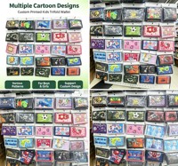 Dompet Lipat Tiga Kain Hitam dengan Tempat Kartu, MOQ Kecil, Cetak Kustom, Dompet Hadiah Keren untuk Suvenir Festival