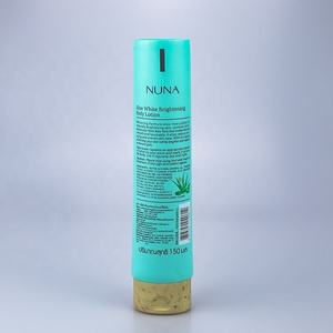 Tubo plano ovalado de plástico de 100ml, 120ml, 150ml, con tapa de madera para limpiador Facial y embalaje de crema de manos, embalaje de tubo de cosméticos - Product Image 4