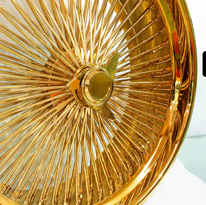 Jantes à rayons 24 et 26 pouces, 180/200 rayons, entièrement en titane doré, type Knock-off à déport profond, pour voitures classiques, vintage, lowriders et anciennes - Product Image 2