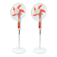 Ventilateur oscillant à 3 vitesses de 16 pouces, recharge solaire, recharge USB, autonomie de 5 heures, portable, pour le camping en plein air