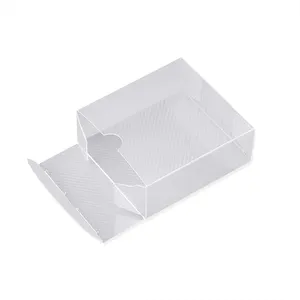 Kotak kemasan luar persegi panjang PVC, kotak kemasan luar transparan kotak plastik buatan khusus