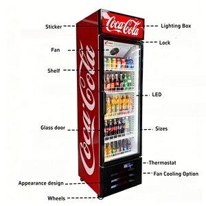 Refrigerador Comercial Vertical de Una Puerta de Vidrio para Exhibición de Bebidas <span class=keywords><strong>Coca</strong></span>-<span class=keywords><strong>Cola</strong></span> - Product Image 2
