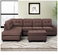 Brown L-Form Sofa Sofa Set Möbel Wohnzimmer 3 2 1-Sitzer verwendet billige Sofa modulare moderne Möbel Luxus elegant