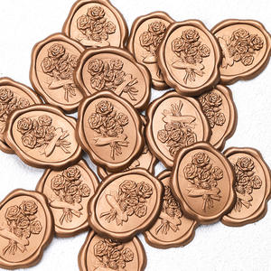 Timbres à cire en bronze ovales pour bouquet de roses, Saint-Valentin, mariage, étiquettes de cire à cacheter, taille individuelle - Product Image 3