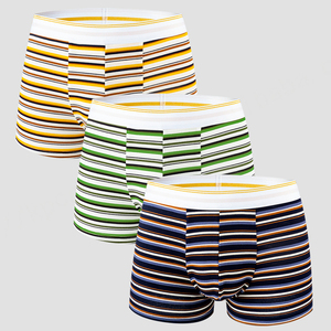 Men Striped <b>Boxer</b> Shorts 95 Cotton 5 Spandex Breathable New Fashion Short Leg <b>Boxer</b> <b>Trunk</b> Mens Striped Underwear for Men - Product Image 1