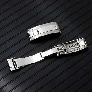 Gesper geser mewah untuk Rolex Daytona sub Stainless Steel, gesper jam tangan disesuaikan, tombol logam 16*9mm