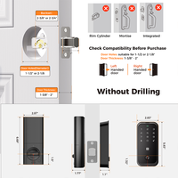 Serrure de porte intelligente LNDU HK01W Apple HomeKit NFC, entrée sans clé, empreinte digitale biométrique, étanche, Wifi, pour les portes d'entrée des maisons