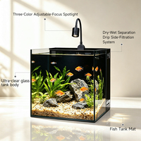 Ensemble d'aquarium de bureau personnalisable directement de l'usine, avec filtre sec-humide intégré et éclairage LED zoomable pour la vente en gros