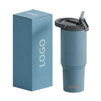 Gobelet isotherme en acier inoxydable à double paroi de 32 oz / 1000 ml, nouveau design, couleur crème blanche, avec poignée pliable – Grande Vente