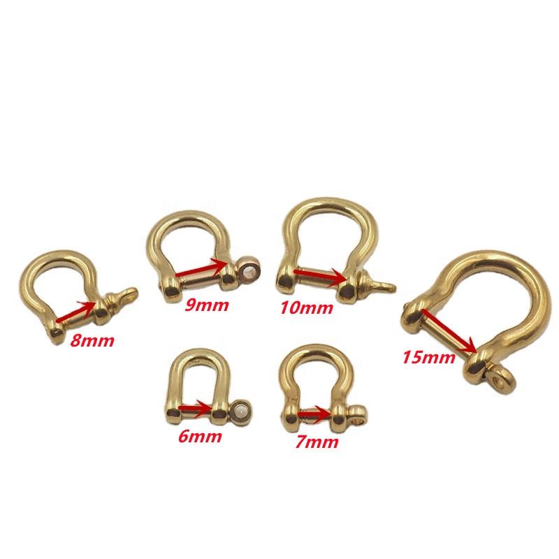 Solid brass bow shackles for paracord bracelet Adjustable brass bow